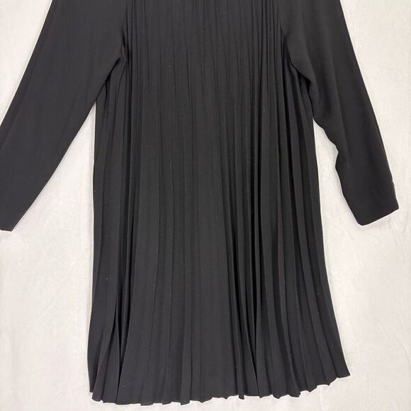 COS Black V Neck Long Pleated Back Longline Blazer Coat Women's Size 38 = 8 - Picture 9 of 10